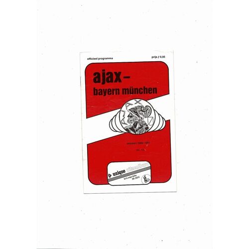 Ajax v Bayern Munich European Cup Football Programme 1980/81