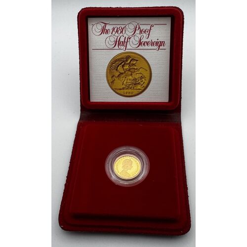 1980 Queen Elizabeth 11 proof gold half sovereign