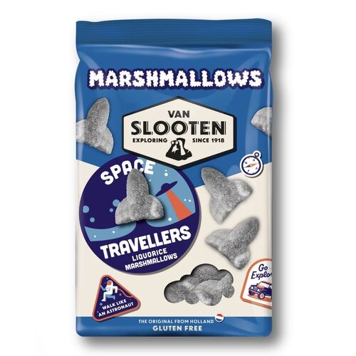 Van Slooten Space Travellers Liquorice Marshmallows 250g