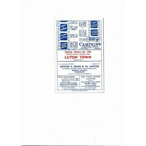 Peterborough United v Arsenal FA Cup Football Programme 1964/65