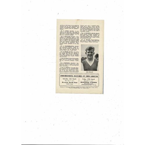 British Army v Belgian Army Kentish Cup Friendly Football Programme 1958/59 @ Chelsea