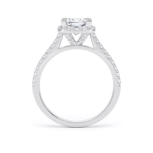 Princess cut halo with claw settings