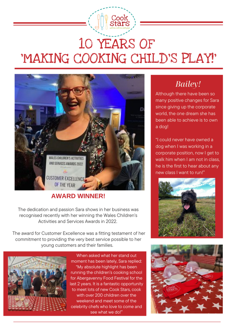 Hear from Sara as we celebrate 10 years of Cook Stars 