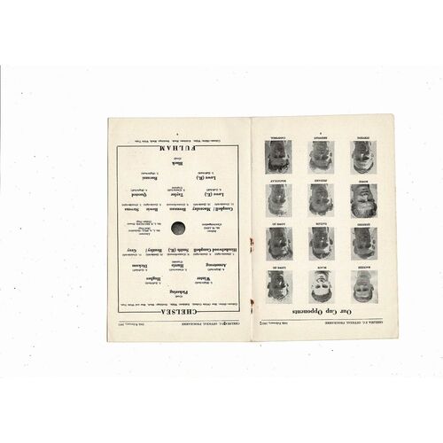 1950/51 Chelsea v Fulham FA Cup Football Programme