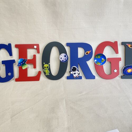 Personalised Space Theme Name Letters – Boys Bedroom Wall Decor