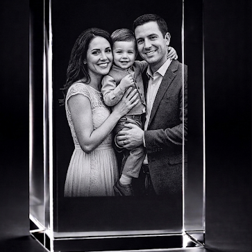Arran 3D Crystal Block – 150 × 80 × 80 mm (Large 3D Crystal Photo Gift UK)