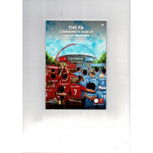 2019 Liverpool v Manchester City Charity Shield Football Programme