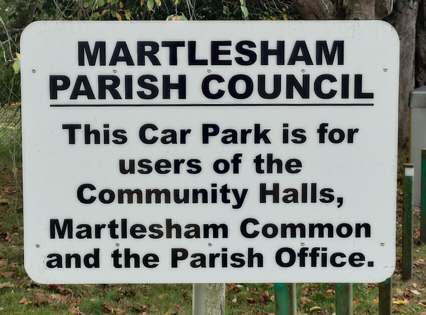 Community Hall Car Park Sign