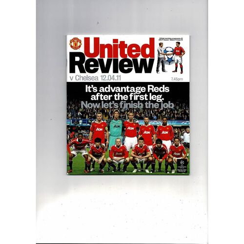 Manchester United v Chelsea Champions League Football Programme 2010/11