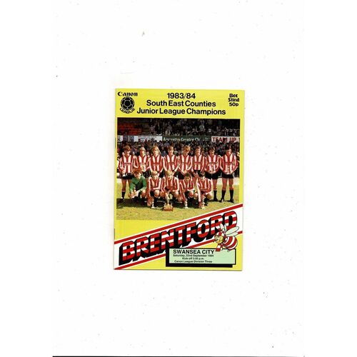 1984/85 Brentford v Swansea Football Programme