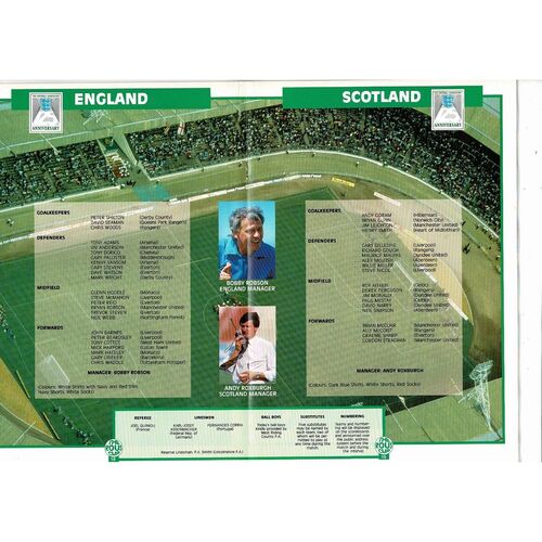 1988 England v Scotland Football Programme