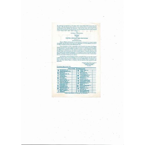 Manchester City v Preston Central League Football Programme 1964/65
