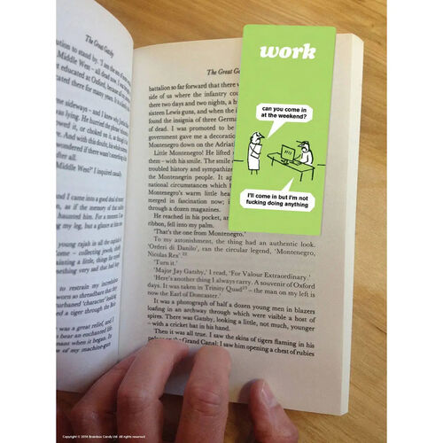 Funny Magnetic Bookmark - Work