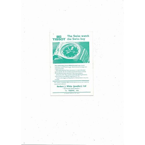 Yeovil Town v Brentford FA Cup Football Programme 1972/73