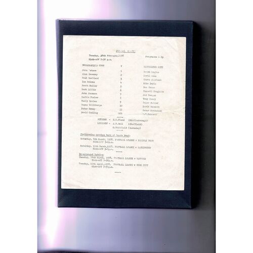 Huddersfield Town v Manchester City Central League Football Programme 1977/78