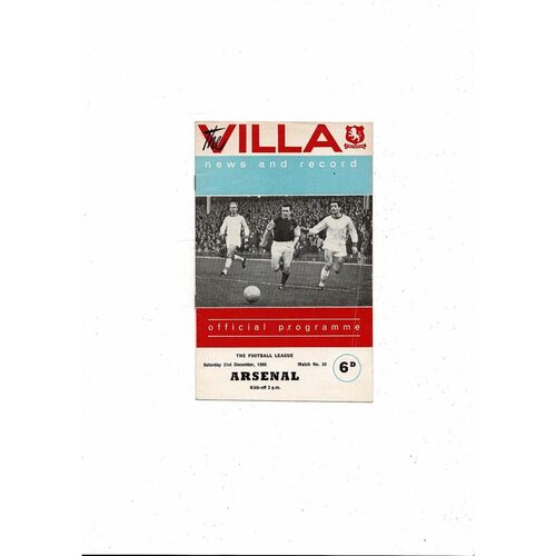 1966/67 Aston Villa v Arsenal Football Programme
