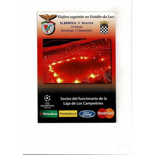 SL Benfica v Manchester United Champions League Football Programme & Official Match Souvenir Magazine 2005/06