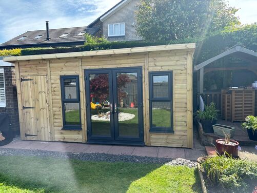 #PVC017 16x8 Pent Summer House Combi
