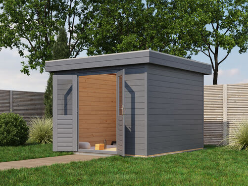 3.0mtr x 3.0mtr 44mm walled Flat Roof Cabin