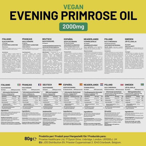 Powise Evening Primrose Oil 2000mg 60 Sofgels