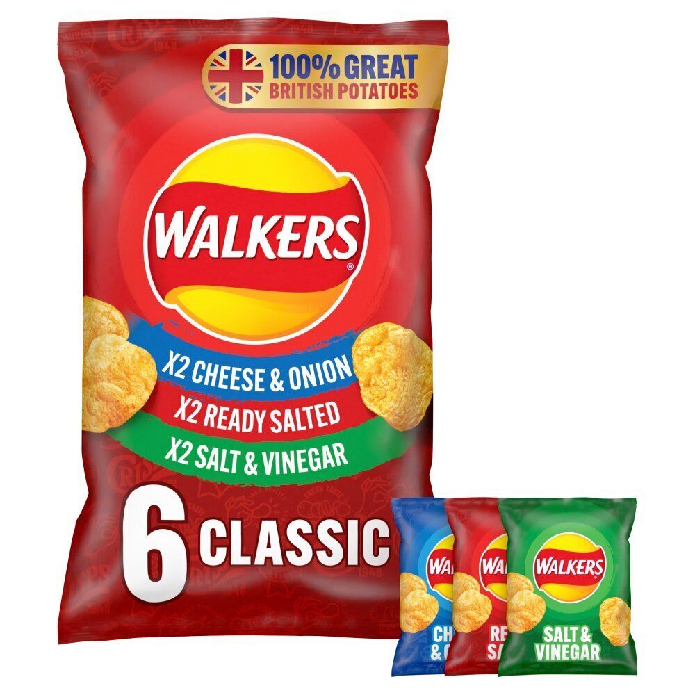 Walkers Classic Variety Multipack Crisps 6pk