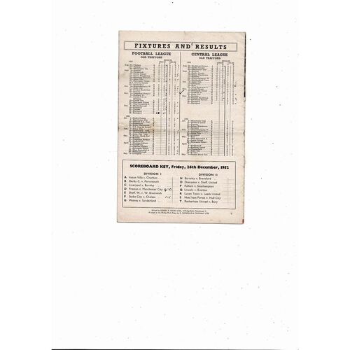 1952/53 Manchester United v Blackpool Football Programme