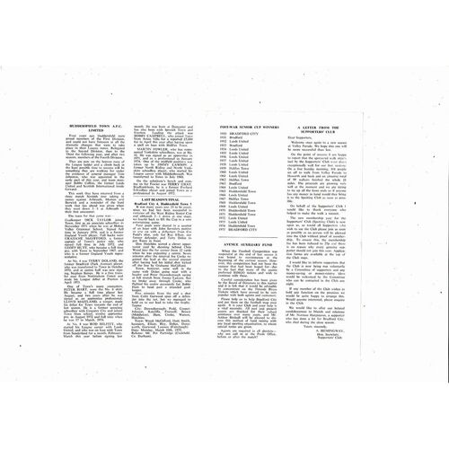 1975/76 Bradford City v Huddersfield Town West Riding Cup Semi Final Programme