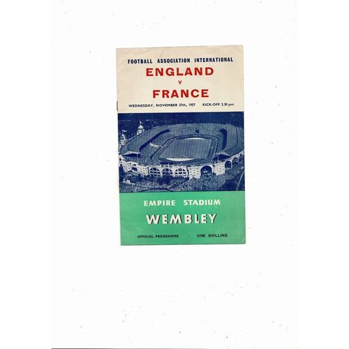 1957 England v France Football Programme