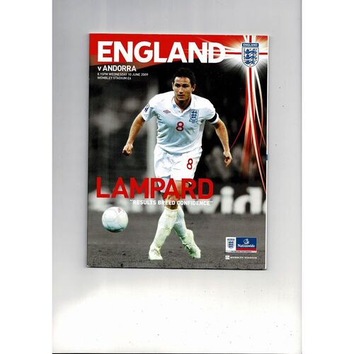 2009 England v Andorra Football Programme