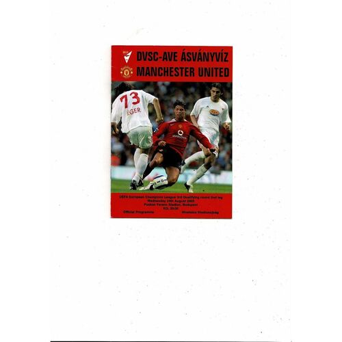 Debrecen VSC-AVE Asvanyviz v Manchester United Champions League Football Programme 2005/06