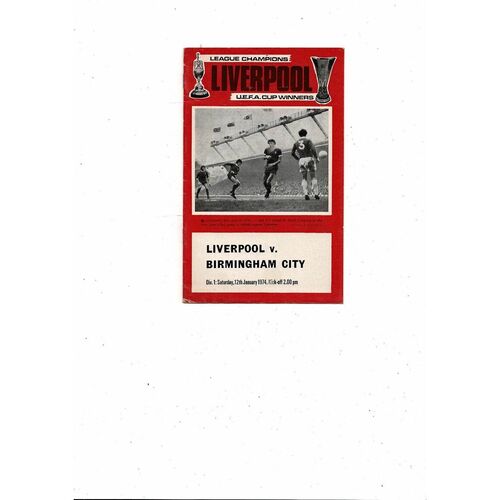 1973/74 Liverpool v Birmingham City Football Programme