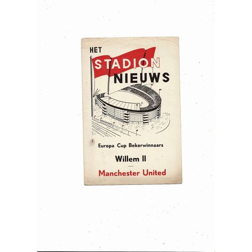 Willem ll v Manchester United v European Cup Winners Cup Football Programme 1963/64