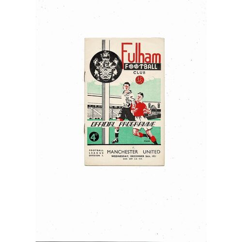 1951/52 Fulham v Manchester United Football Programme