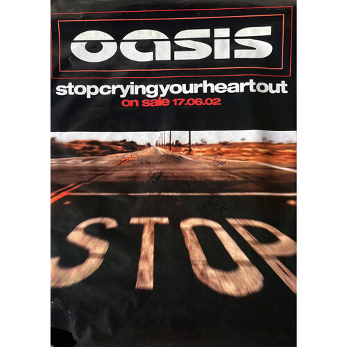Oasis Stop Crying Your Heart Out Band-Signed Poster