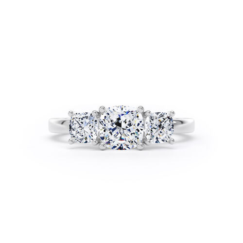 Graduated cushion cut diamond trilogy