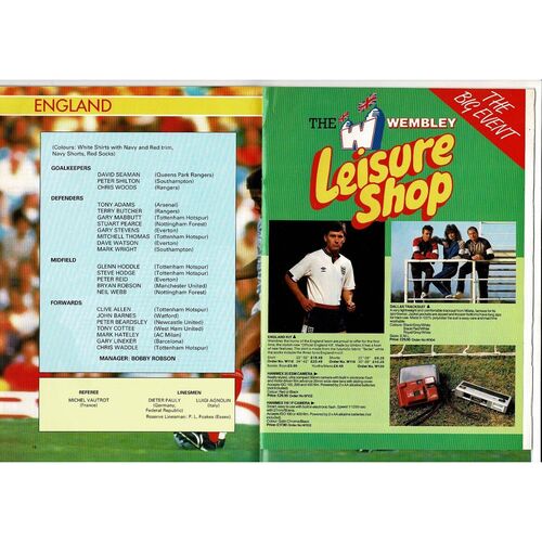 1987 England v Brazil Football Programme