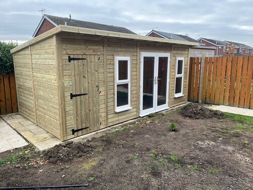 #PVC084 18x10 Pent Summer House Combi