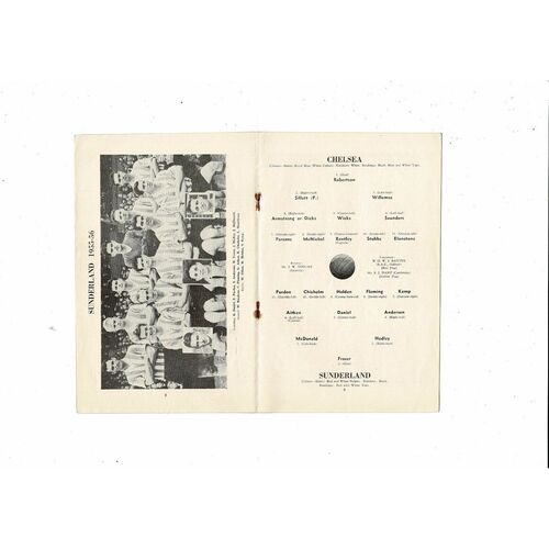 1955/56 Chelsea v Sunderland Football Programme