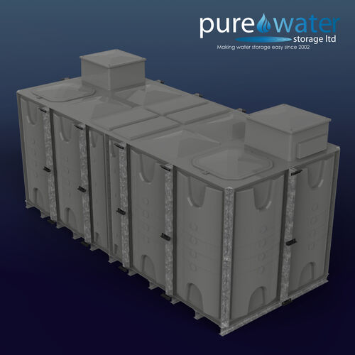 PW.5X2X2.IFB.DIV.AB(2+2) - 20000 LITRE DIVIDED SECTIONAL WATER TANK, INTERNALLY FLANGED BASE (IFB) C/W FVH