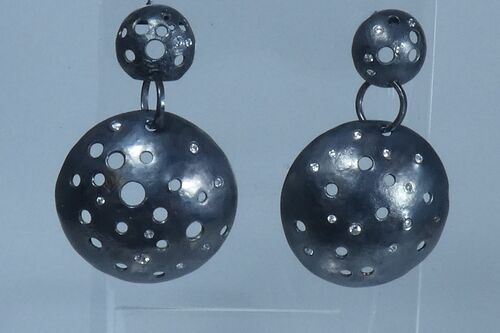 Silent Night Domed Dangly Earrings