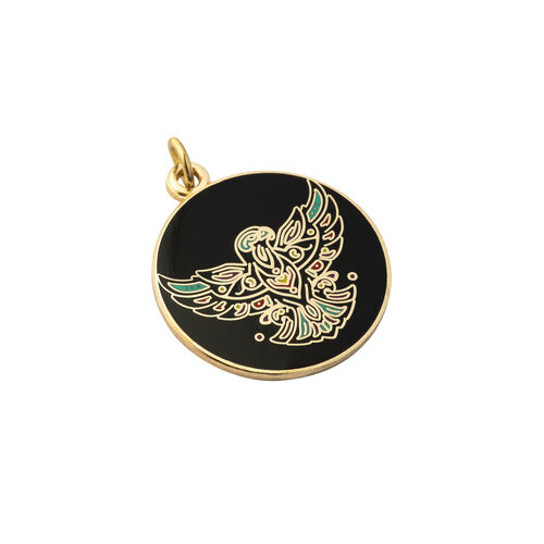 Round Pendant. Modern Persian Falcon-Shahbaz Design.