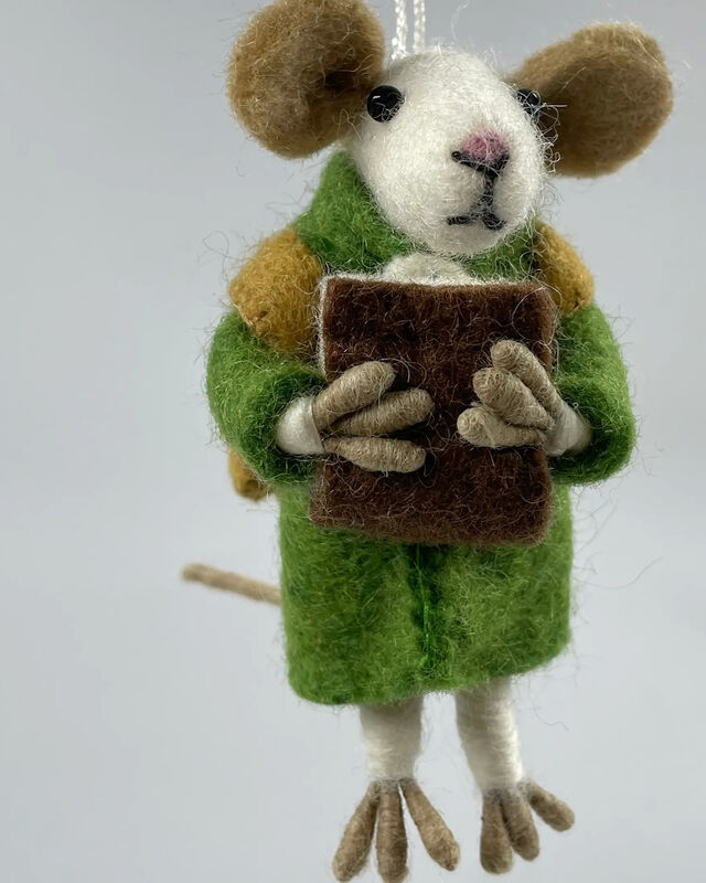 Felt back pack w Book Mouse Christmas Decoration/Ornaments 