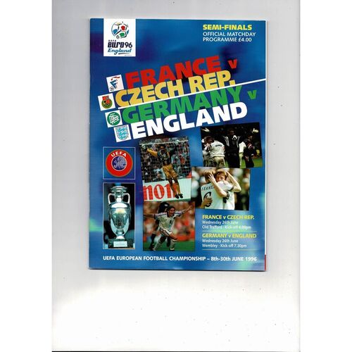 Euro 96 Semi Final Football Football Programme