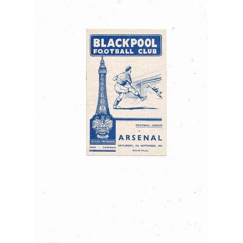 1957/58 Blackpool v Arsenal Football Programme