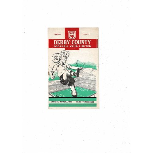 1950/51 Derby County v Aston Villa Football Programme