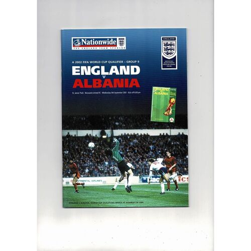 2001 England v Albania Football Programme