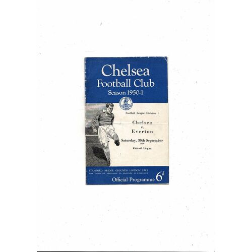 1950/51 Chelsea v Everton Football Programme