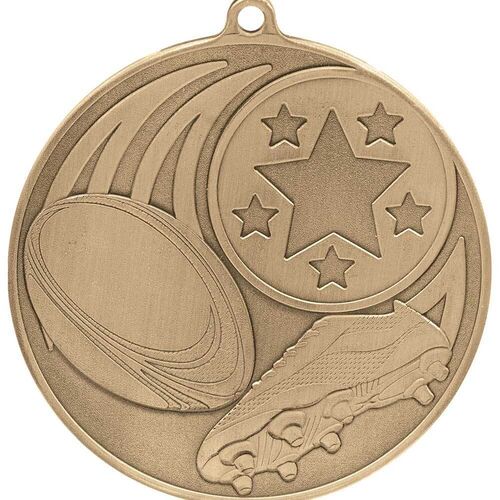Iconic Rugby Medal Antique Gold
