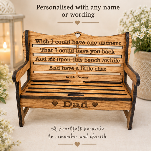 Oak Decorative Memorial Bench
