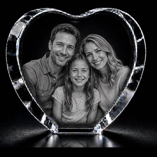 3D XXXL Crystal Heart Photo Gift 115×130×50mm
